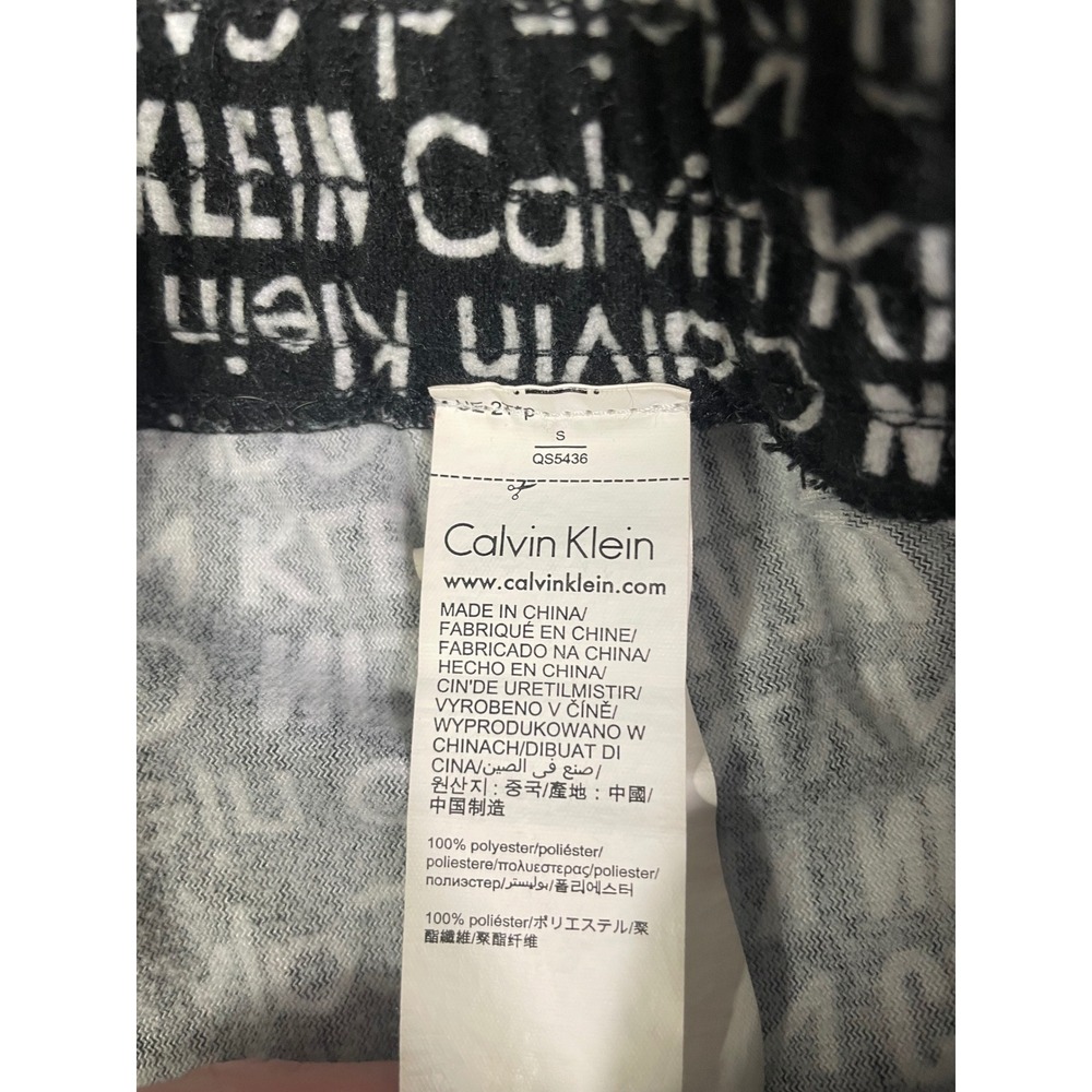 Calvin Klein Logo Print Pajama Pants Women's Small Black White‎ Lounge Sleep - Picture 4 of 9